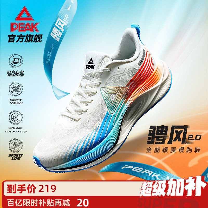 匹克态极骋风2.0跑步鞋男女减震耐磨青少年中考体测训练运动鞋子
