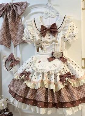 lolita裙泡泡熊原创设计小熊烘焙师lo裙甜美可爱洛丽塔公主裙