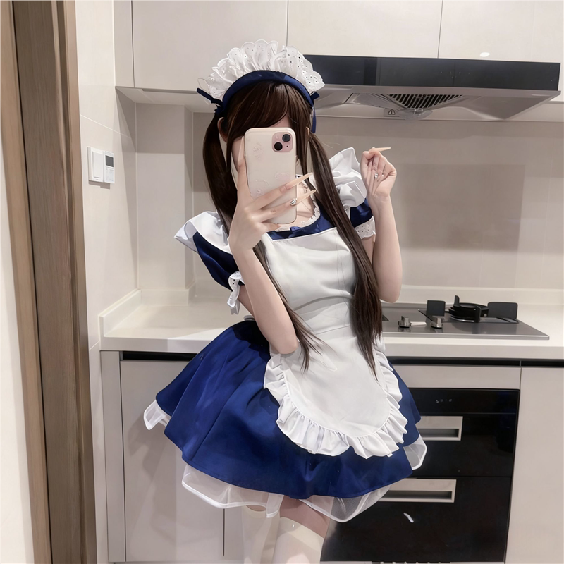 天使女仆绀色洛丽塔连衣裙套装