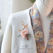 森森 国风古法高端礼物旗袍汉服配饰 原创非遗绒花胸针 簪 东篱