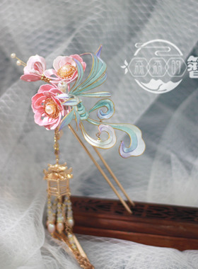 蚕丝非遗缠花发簪古风汉服发饰