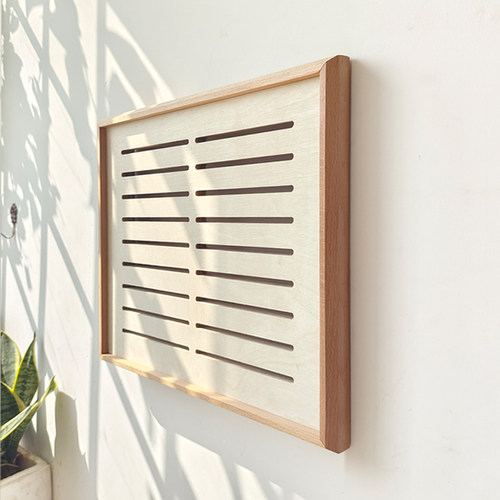 榉木超薄遮丑网线盒实木装饰画