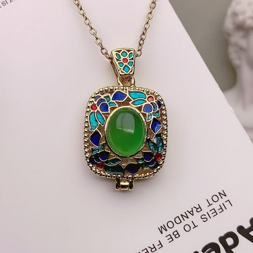 真品绿玛瑙吊坠玉髓国风项