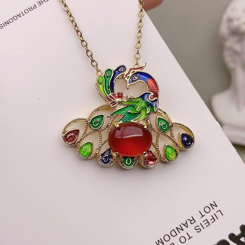 真品红玉髓项坠玛瑙链石吊