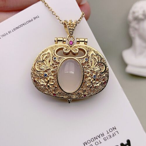真品白玉髓项链玛瑙吊坠石
