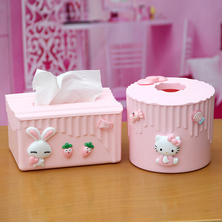 创意hellokitty卫生间纸巾盒家用客厅卡通可爱抽纸盒家居塑料简约