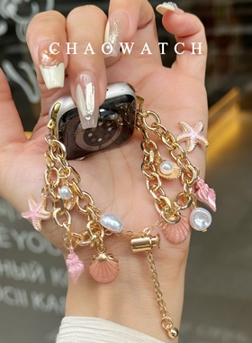 适用于苹果手表表带s10代apple女iwatch9876硅胶se夏季