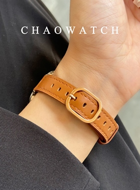 日字扣真皮质适用于苹果手表表带s10代apple女款iwatch9876se夏季