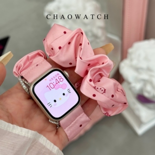 kitty猫发圈适用苹果手表表带s10代apple女iwatch9可爱s876夏天se