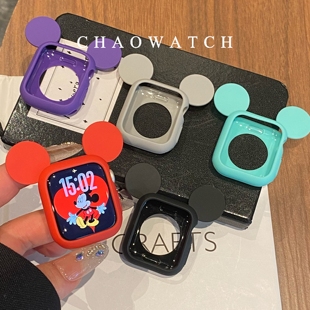 米奇迪士尼适用于苹果手表s11保护壳iwatchs9876s10代se女新年红