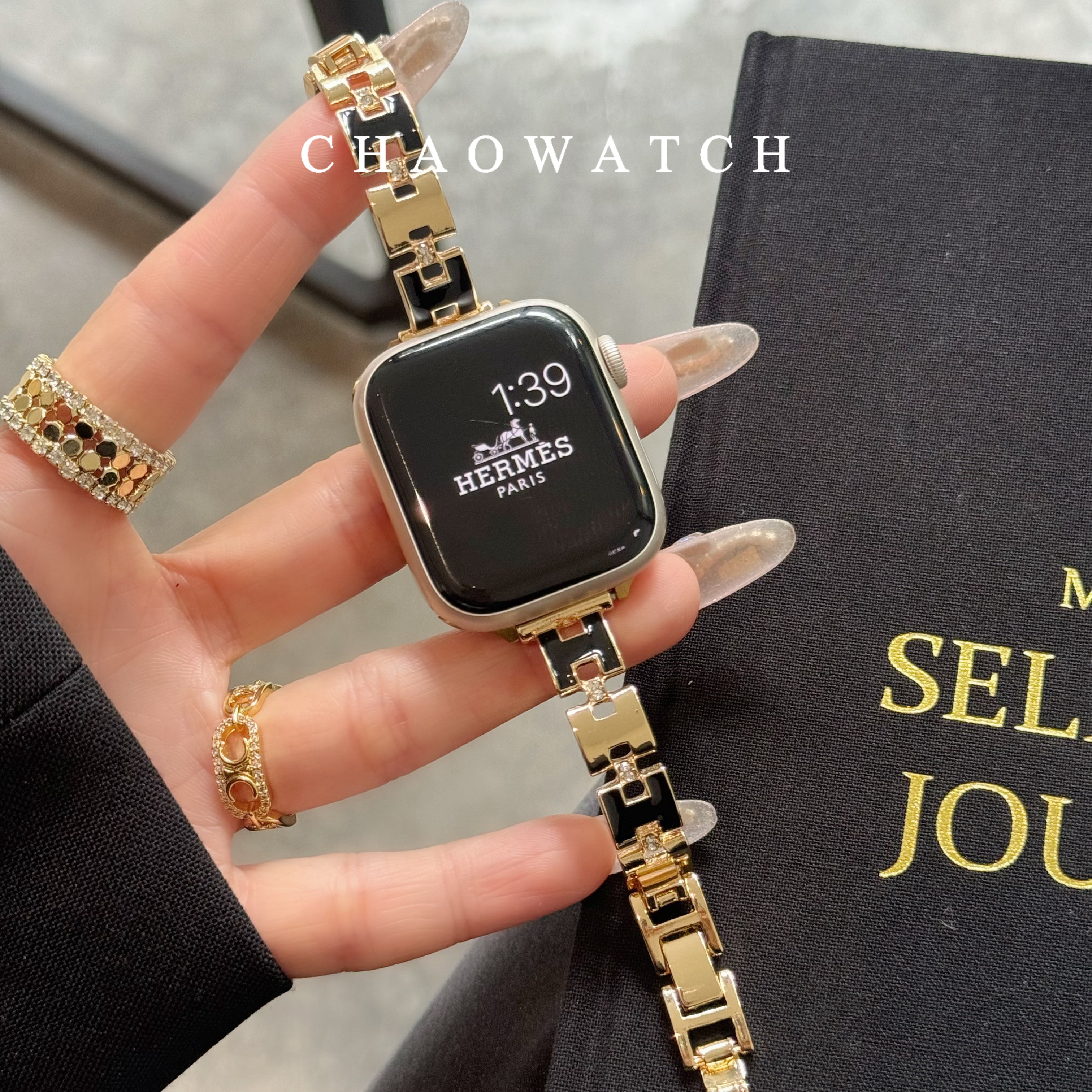 细款H小钻适用于苹果手表表带s10代apple女iwatch9876金属se夏季