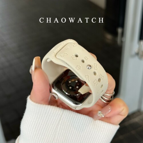 Watchs10987狗爪印硅胶手表表带
