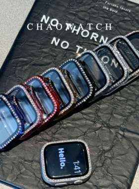 闪钻壳膜一体适用于苹果手表s10保护壳s11防摔apple女iwatchs98代