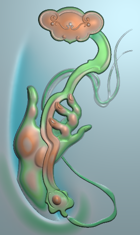玉雕图电脑雕刻图三维立体3d平面精雕图佛手 如意手121