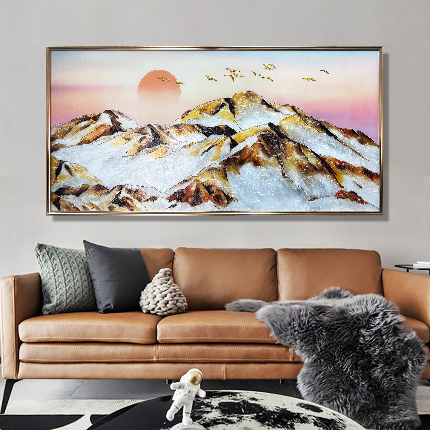 画龙客厅沙发背景墙珐琅彩装饰画