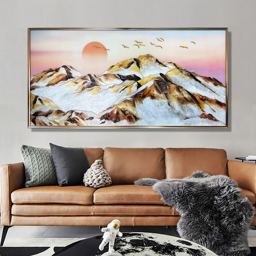 画龙客厅沙发背景墙珐琅彩装饰画