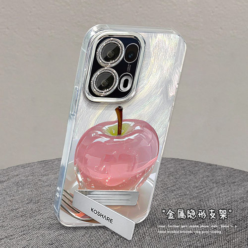 水晶苹果手链适用oppofindx8手机壳reno13/12pro精孔羽纱a96支架