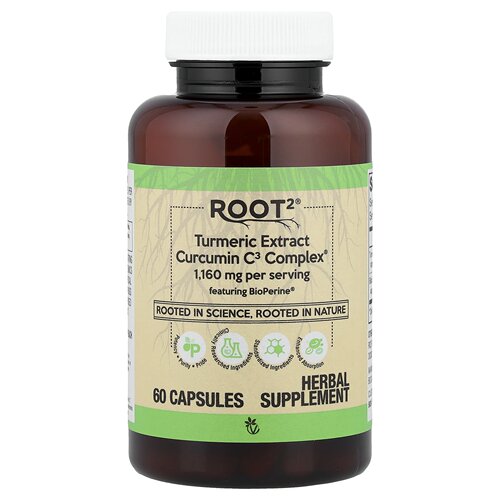 现货美国Vitacost Root2®姜黄提取物姜黄素C3复合体60粒胶囊