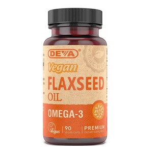 美国Deva flaxseed oil 亚麻籽油素食胶囊 90粒