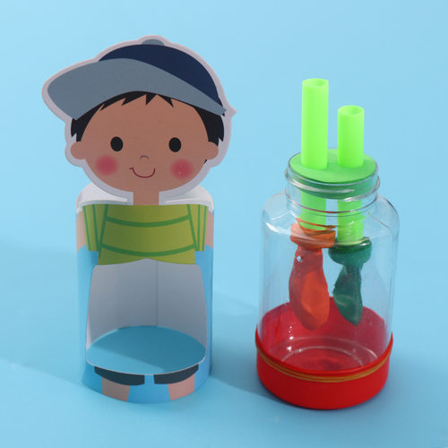 科学实验肺呼吸模型 小学生生物科学diy科技小制作发明STEM材料包