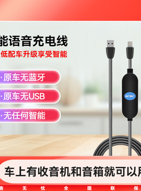 小度车载智能语音助手 收音机播放车载蓝牙接收器 汽车usb充电线