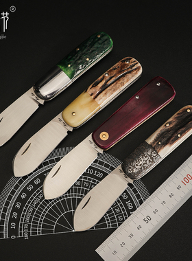 长衫器节手工大象脚趾二代口袋刀14C28N不锈钢萌系骨鹿收藏把玩刀