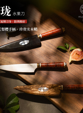 喜鹊玲珑高氮钢通体刀刃水果刀瓜果刀家用切削持久锋利不生锈带鞘