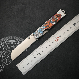 长衫器节M398虎贲归来升级版带底骨快开推刀纽锋利原创钛合金小刀