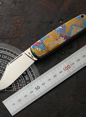 长衫器节新品SAO三代钛大象+口袋刀14C28N钛合金雕刻柄手工刀复古