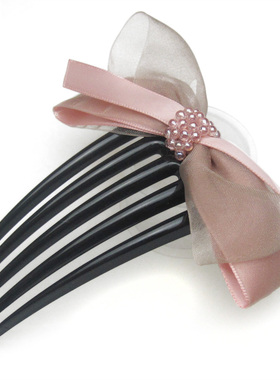 850丽龙湾 串珠蝴蝶结发饰 发卡头饰 盘发7/5齿发梳 发插 插梳