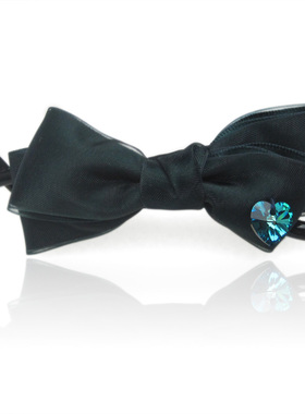 丽龙湾 百变扭夹八8字夹香蕉夹 手工蝴蝶结发饰品墨绿色