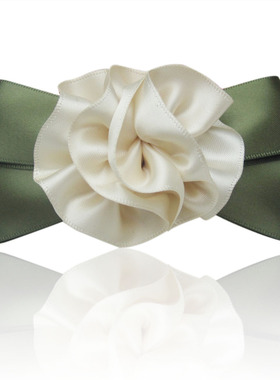 手工花朵头饰发饰蝴蝶结发夹发卡韩国头花边夹发圈顶夹清新绿507