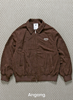 Ang2 Stu 刺绣小标 日系复古小翻领男式宽松灯芯绒夹克简约外套