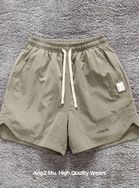 Ang2 Stu 夏季日系男式轻户外防泼网纱速干沙滩短裤休闲短裤