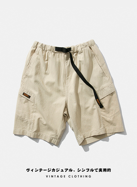 ANG2 BOUTIQUE/立体剪裁 日系复古男式纯棉宽松工装休闲短裤