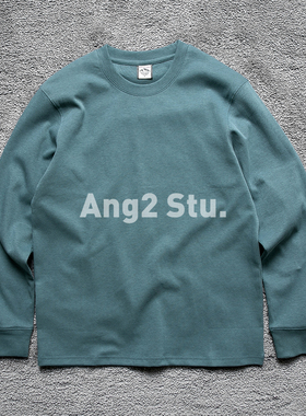 Ang2 Stu 斜纹纯棉打底 男式百搭基础款圆领套头长袖T恤