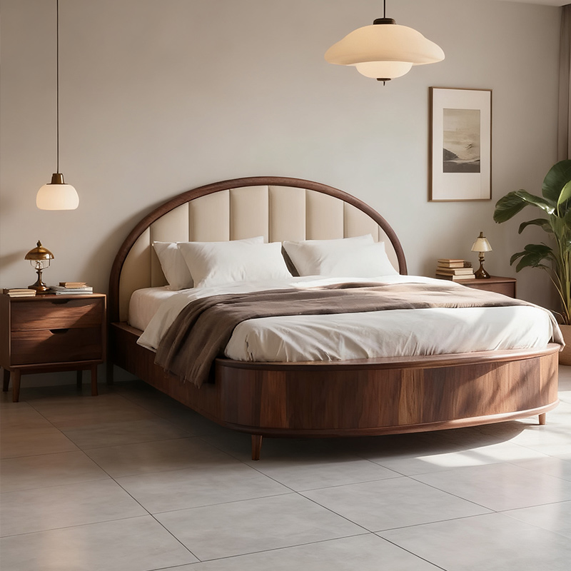 2米x2米2黑胡桃木1米8双人床