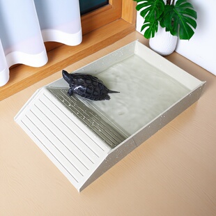 陆龟泡澡盆 乌龟塑料喂食器爬宠喂食盆半水龟冲凉盆 黄缘喝水盆