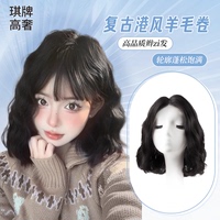 琪牌真人發(fā)絲復(fù)古羊毛卷全頭套