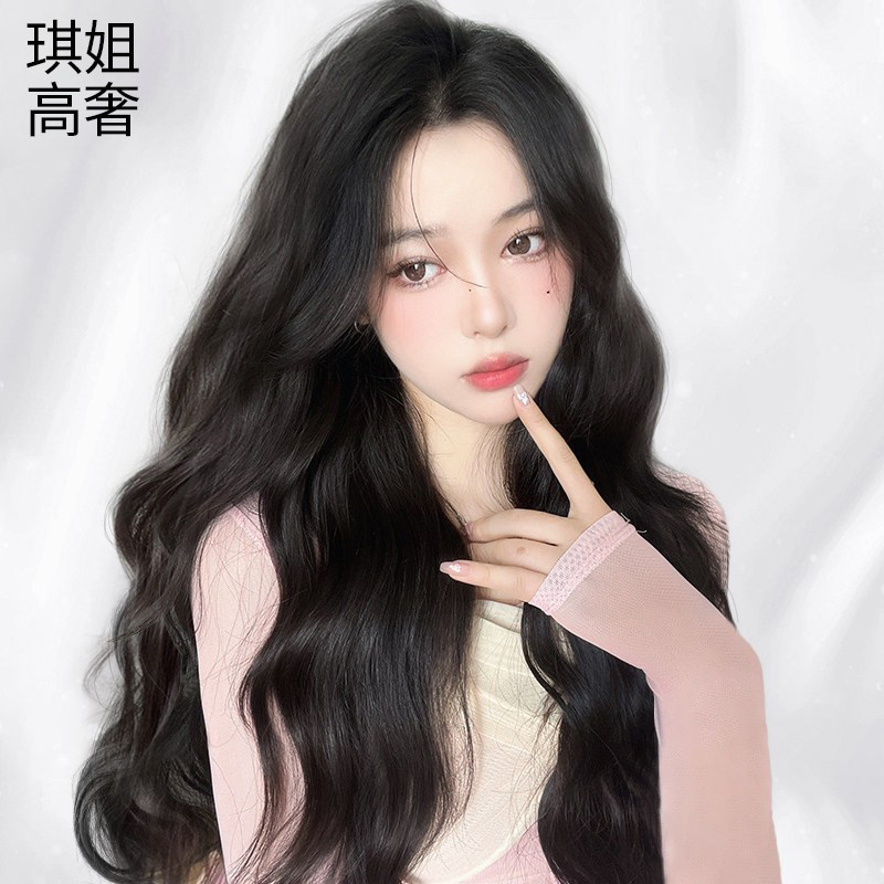 递针全头套逼真长卷发全真人发丝