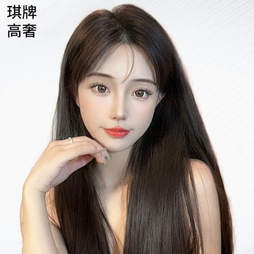 琪牌递针蕾丝辫zi发黑长直发
