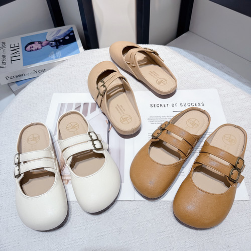 仙女风百搭包头半拖玛丽珍女鞋