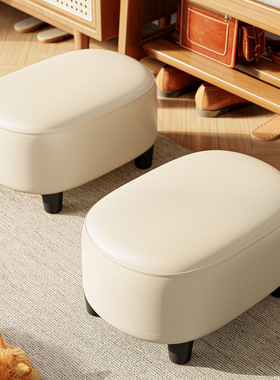 小凳子家用客厅小板凳门口换鞋凳坐凳软包圆凳简约现代可叠放脚踏