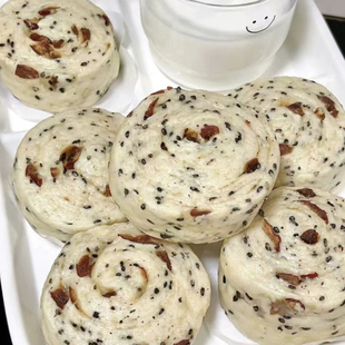 手工山药黑芝麻红枣馒头五谷杂粮馒头粗粮五谷代餐早餐