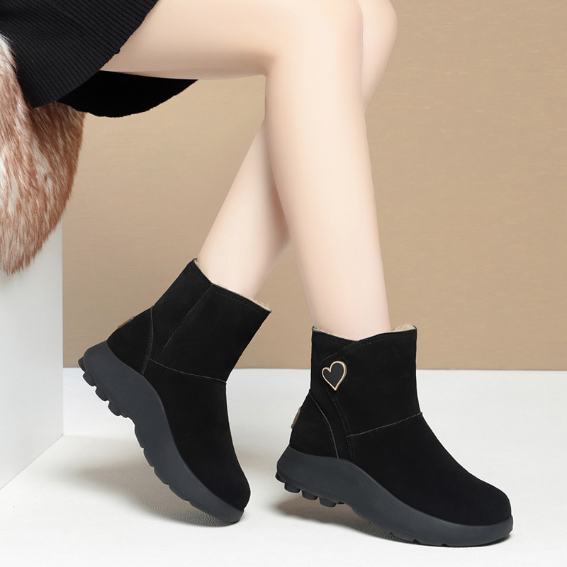 东北妈妈雪地靴女加厚羊毛大棉鞋磨砂面真皮鞋防滑平底短筒女鞋冬,女鞋,时尚雪地靴,淘宝优惠券,粉丝福利购,淘宝优惠卷