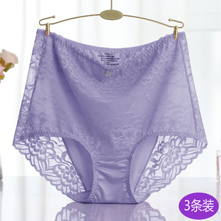 大码蕾丝内裤高腰女士收腹无痕大码性感胖mm收小肚子夏季短裤薄女