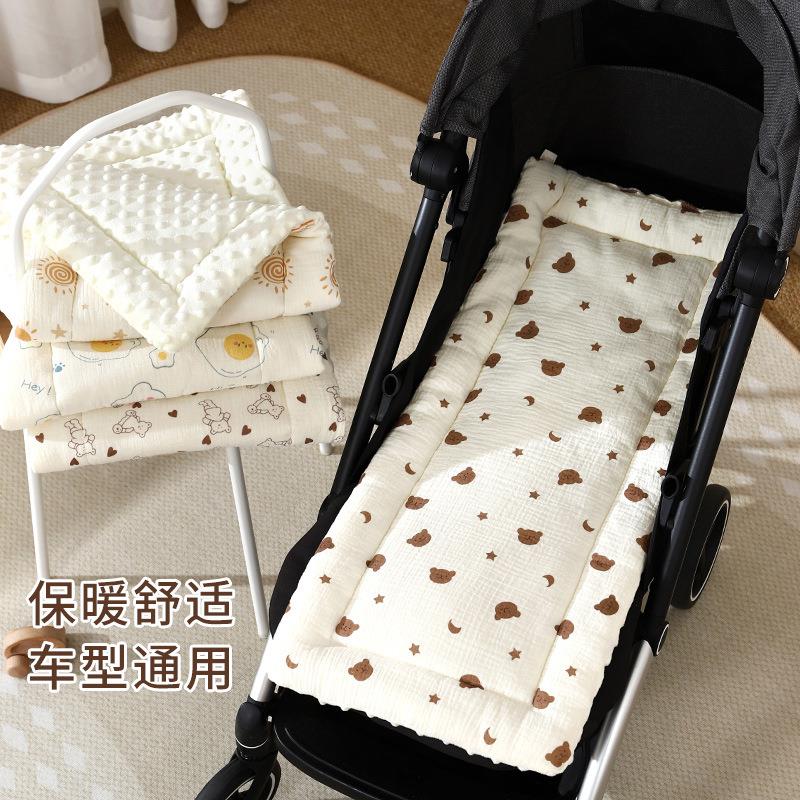 婴儿推车垫加厚豆豆绒秋冬高景观遛娃毯柔软儿童餐椅坐垫软垫