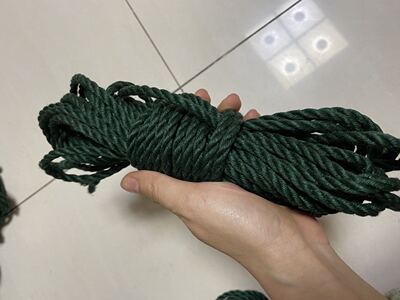 捆绑kb密仙儿手工情趣墨绿色黄麻