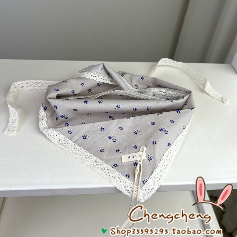 木然良品春季新款男女宝宝婴儿童纯棉碎花百搭头巾小围巾三角巾