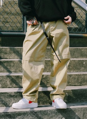 US联邦街牌弹力宽松裤可调节裤脚工装裤BBOY练舞街舞滑板休闲裤